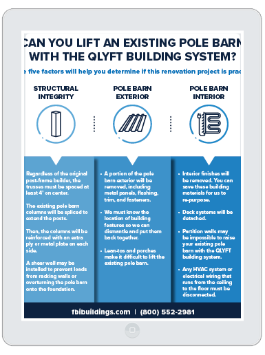 Can You Lift an Existing Pole Barn with the QLYFT Building System_iPad eBook Cover