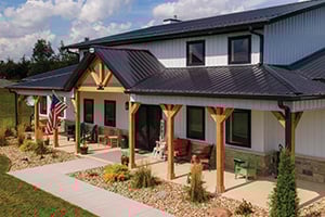 FBi Barndominium with Douglas Fir Timber-Frame Trusses