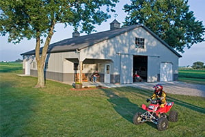 Hobby Shop with 4 Wheeler, Pole Barn Kits, FBi Buildings