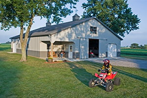 Pole Barn Garage with ATV