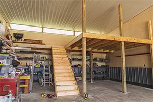 Pole Barn Loft with Stairs