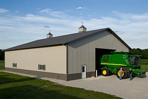 Pole Barn With Tractor