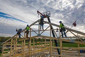 Purlins Being Secured