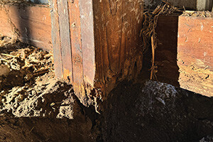 Rotted Pole Barn Column