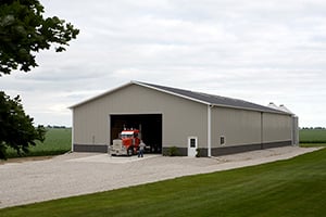 Semi in Pole Barn