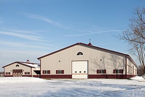 Snowy Horse Barn