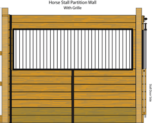 Stall Wall Parition with grill